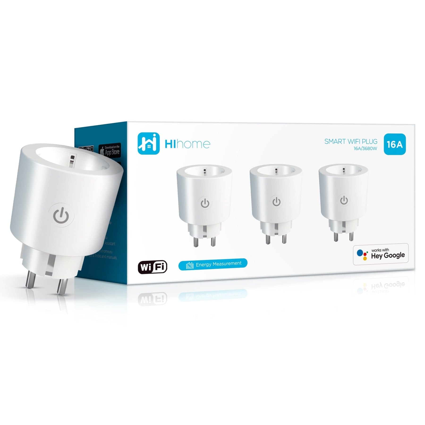 Hihome 3-pack Hihome Smart WiFi Plug Gen2 16A with energy meter WPP-16R-3-Pack